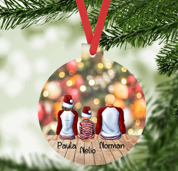 Personalisierter Weihnachtsbaumanhänger mit Namen & Figuren – individueller Christbaumschmuck für Familie, Paare & Freunde. Perfektes Weihnachtsgeschenk. - CreativMade