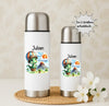 Thermoskanne personalisiert mit Namen Dinosaurier Edelstahl Isolierflasche Thermoflasche Geschenkidee - CreativMade 