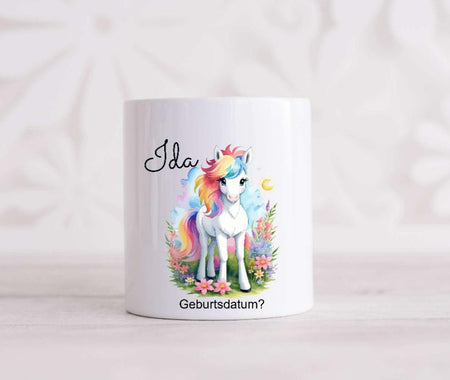 Spardose Kinder Pferd mit Name Mädchen personalisiert Keramik - CreativMade 
