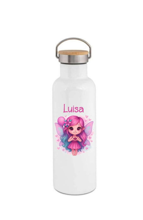Personalisierte Kinder Trinkflasche mit Namen Fee – Edelstahl Thermosflasche auslaufsicher für Kindergarten & Schule - CreativMade