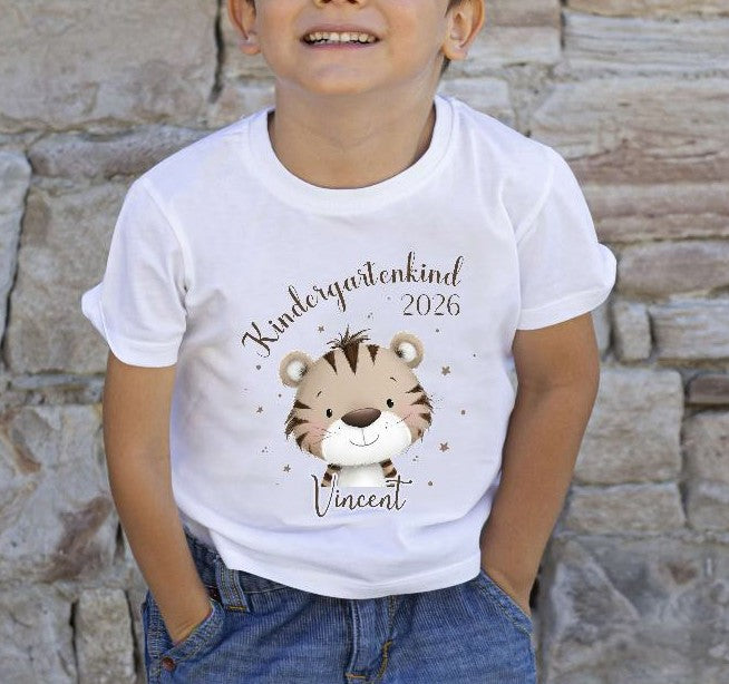 Kindergartenkind T-Shirt personalisiert mit Namen Tiere – Kita Abschluss & Vorschulkind Geschenk - CreativMade 