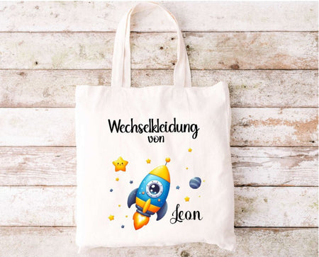 Wechselkleidung Kita Tasche personalisiert mit Name Mädchen Kindergarten Wechselwäsche Beutel - CreativMade 