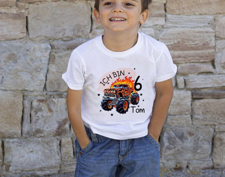 Geburtstagshirt personalisiert Monster Truck erster Geburtstag Kinder T-Shirt Jungen Geburtstag - CreativMade 