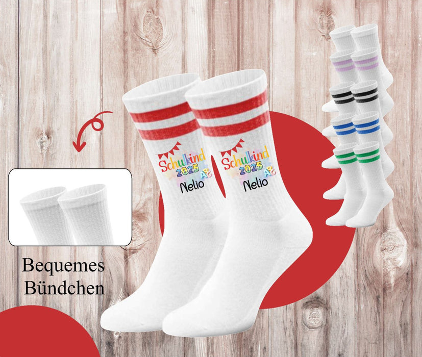 Kindersocken Einschulung – 100 % Baumwolle Größe 27–36 Unisex - CreativMade