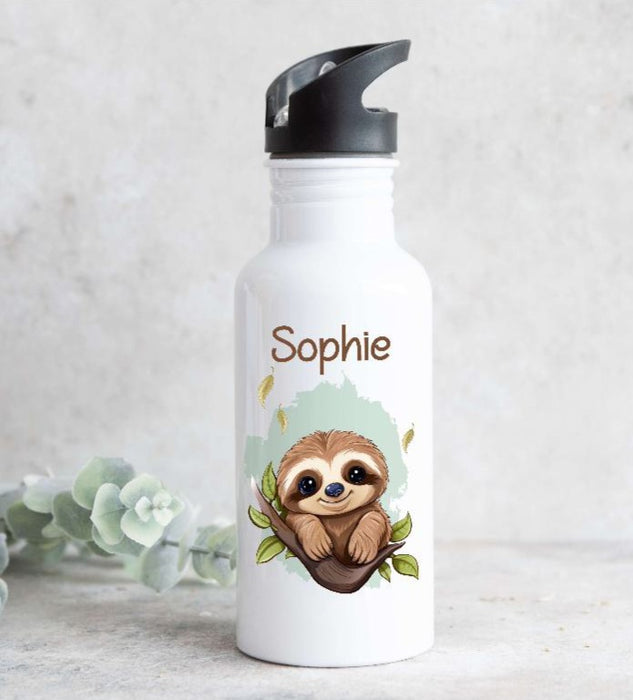 Set Brotdose Trinkflasche und Rucksack personalisiert mit Namen Faultier Kinder Edelstahl Flasche Kita Kindergarten Kinderrucksack - CreativMade