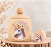 Milchzahndose Einhorn Holz mit Motivscheibe | DIY & Kreativbedarf 6 x 4cm Zahndose | CreativMade .