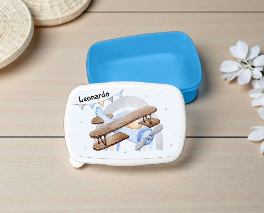 Kindergarten Set personalisiert Flugzeug – Rucksack, Trinkflasche & Brotdose mit Namen Kitakind - CreativMade 
