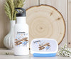 Kindergarten Set personalisiert Flugzeug – Rucksack, Trinkflasche & Brotdose mit Namen Kitakind - CreativMade 