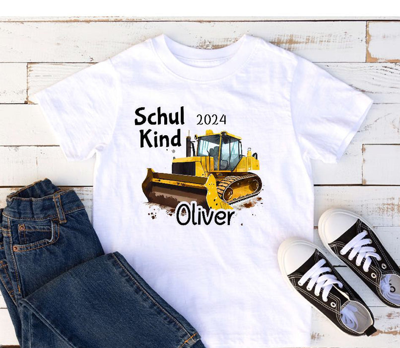 T-Shirt erste Klasse Schulkind mit Name personalisiert Junge Einschulungsshirt Einschulung erste Klasse Geschenk - CreativMade 