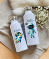 Personalisierte Kinder Trinkflasche mit Namen Rakete Astronaut – Edelstahl Thermosflasche auslaufsicher für Kindergarten & Schule - CreativMade