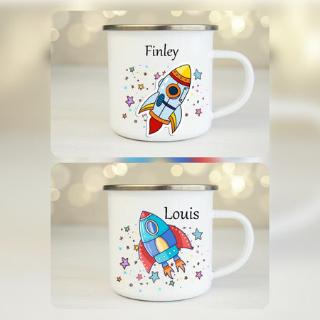 personalisierte Tasse mit Namen Rakete - CreativMade 