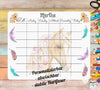 Personalisierter Stundenplan mit Name Mädchen Pferd abwischbar - CreativMade 
