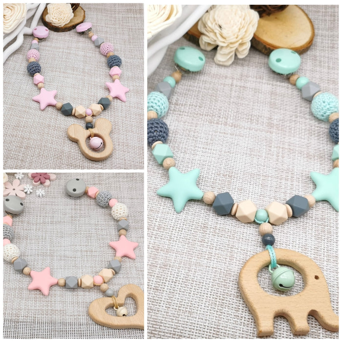 Kinderwagenkette ohne Name Junge & Mädchen Farbwahl - CreativMade 