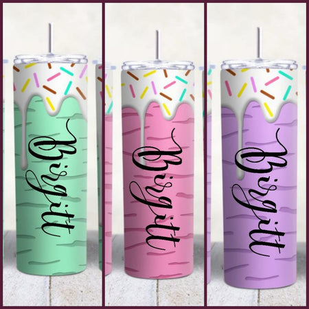 Personalisierter Trinkbecher mit Name & Strohhalm Eis to go Becher - CreativMade 