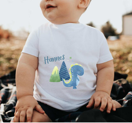 Kinder T-Shirt Dinosaurier personalisiert mit Name Junge - CreativMade 