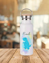 Personalisierte Thermosflasche  mit Name Dinosaurierer Junge Trinkflasche Thermoskanne Edelstahl - CreativMade 