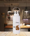 Personalisierte Thermosflasche mit Name Eichhörnchen Trinkflasche Thermoskanne - CreativMade 