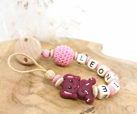 Schnullerkette Elefant mit Namen - CreativMade 