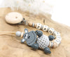 Schnullerkette mit Namen personalisiert Hippo Geschenk Baby Geburt - CreativMade