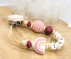 Schnullerkette mit Namen personalisiert - Regenbogen Boho - Babygeschenk zur Geburt & Taufe - CreativMade