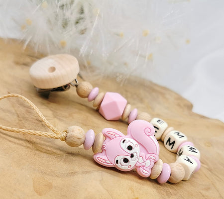 Schnullerkette Eichhörnchen mit Namen - CreativMade 