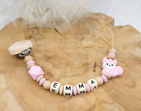 Schnullerkette Eichhörnchen mit Namen - CreativMade 