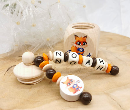 Milchzahndose mit Namen Fuchs - CreativMade 