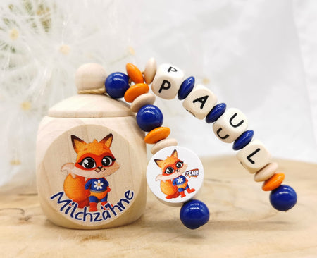 Milchzahndose mit Namen Fuchs - CreativMade 