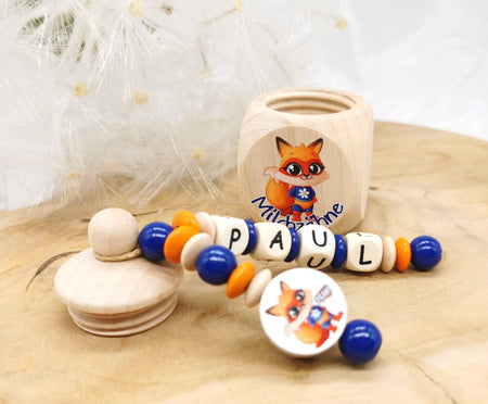 Milchzahndose mit Namen Fuchs - CreativMade 