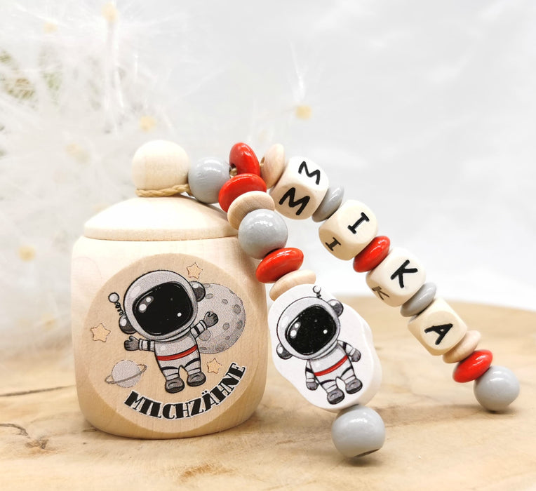 Milchzahndose mit Namen Astronaut - CreativMade 