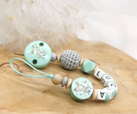 Schnullerkette mit Namen Reh - CreativMade 