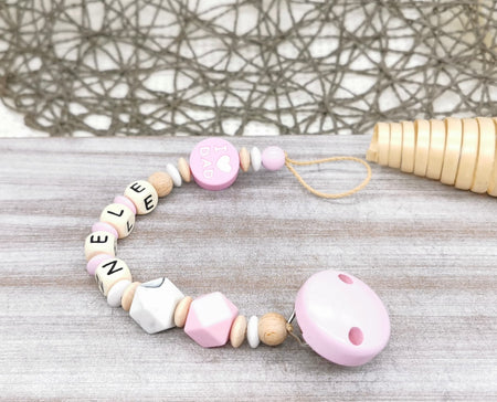 Schnullerkette mit Namen I Love Dad - CreativMade 