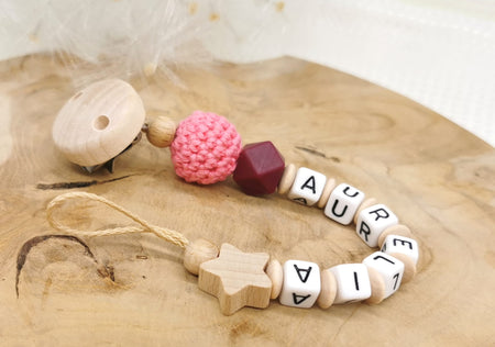 Schnullerkette mit Namen Stern - CreativMade 