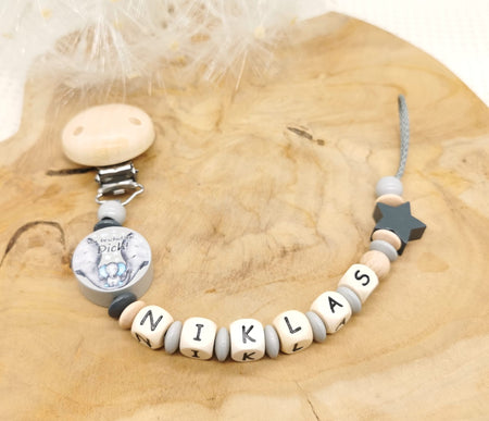 Schnullerkette mit Namen Junge Mädchen Wir beschützen Dich - CreativMade 