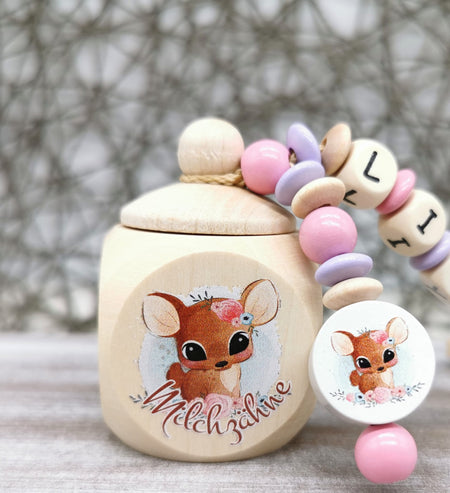 Milchzahndose mit Namen Reh - CreativMade 