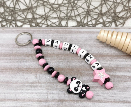 Schlüsselanhänger - Panda - 2 Namen möglich - CreativMade 