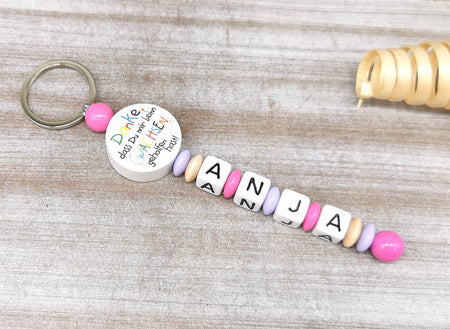 Schlüsselanhänger mit Namen Danke das Du mir beim Wachsen geholfen hast! - CreativMade 