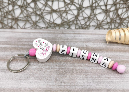 Schlüsselanhänger mit Namen beste Erzieherin der Welt - CreativMade 