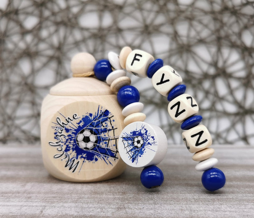 Milchzahndose Zahndose mit Namen Fußball Blau - CreativMade 