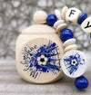 Milchzahndose Zahndose mit Namen Fußball Blau - CreativMade 