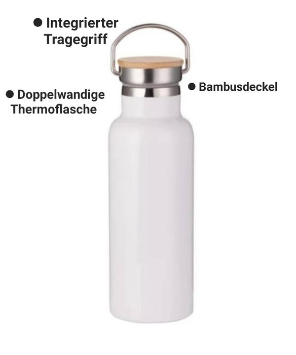 Thermoflasche mit Name Trinkflasche Thermoskanne Edelstahl - CreativMade 