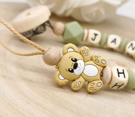Schnullerkette mit Namen Teddy - CreativMade 