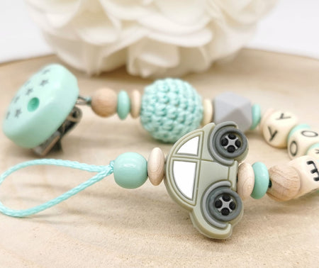 Schnullerkette mit Namen Auto - CreativMade 