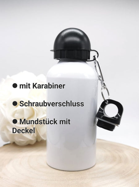 Personalisierte Kinder Trinkflasche mit Name Waschbär Junge - CreativMade 