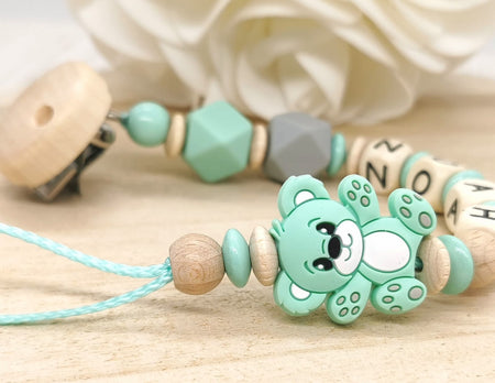Schnullerkette mit Namen Teddy - CreativMade 