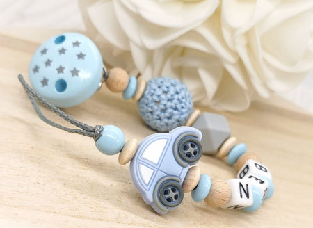 Schnullerkette mit Namen Auto - CreativMade 
