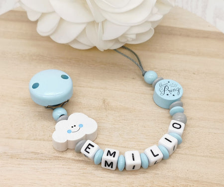 Schnullerkette mit Namen Junge kleiner Prinz Blau - CreativMade 