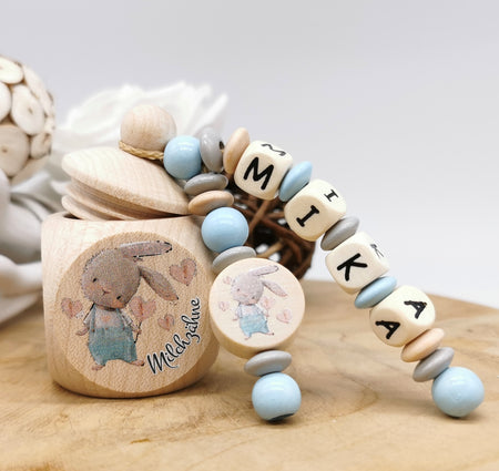 Milchzahndose mit Namen Hase - CreativMade 
