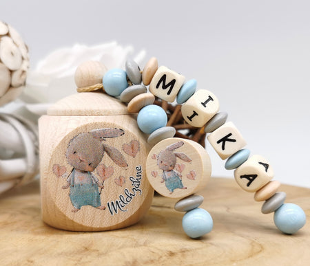 Milchzahndose mit Namen Hase - CreativMade 