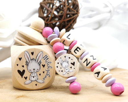 Milchzahndose mit Namen Hase - CreativMade 